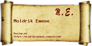 Moldrik Emese névjegykártya